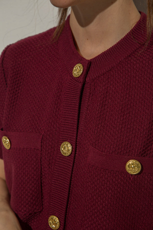 
                  
                    WINE KNITTED CARDIGAN
                  
                